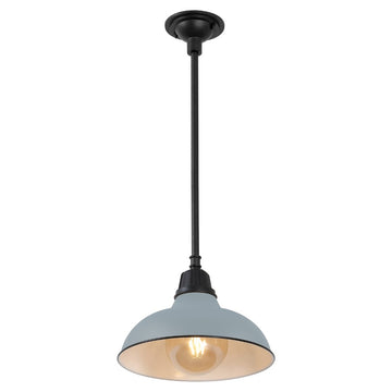 Jasper 12.25" Farmhouse Industrial Indoor/Outdoor Iron LED Pendant